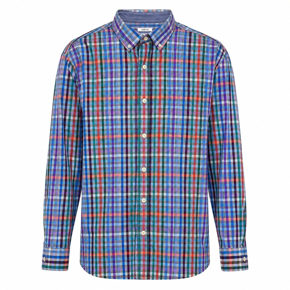 Retro Preppy Plaid Button Down Mens Size 2XLT Academia Office Casual